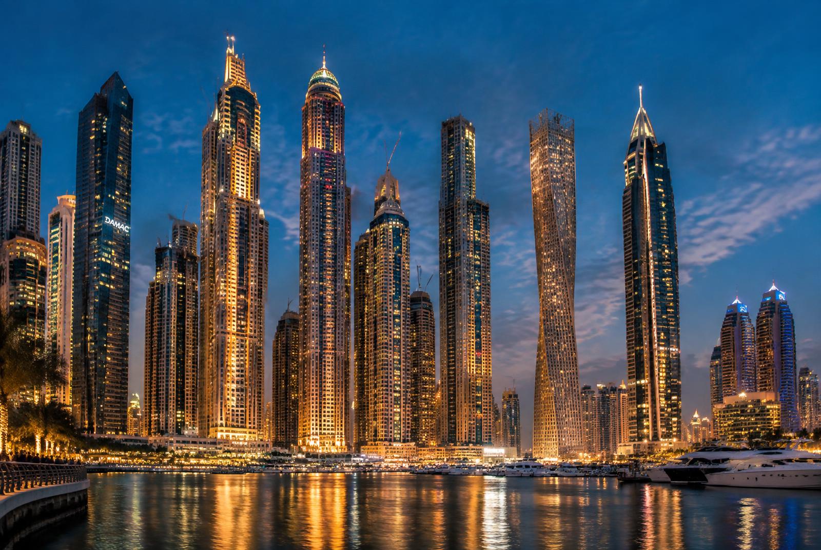 Dubai skyline at dusk